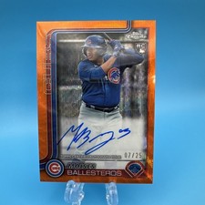 2025 Topps Chrome Update Orange Wave Moises Ballesteros RC Auto Cubs RA-MB /25