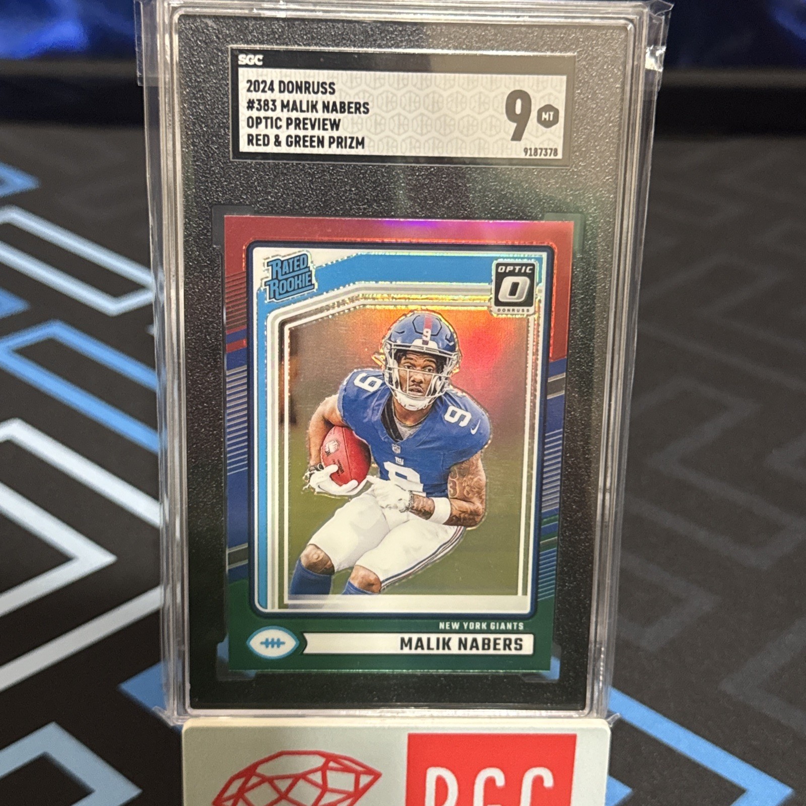 2024 Panini Donruss - Malik Nabers #383 Optic Preview Red & Green Prizm (RC)