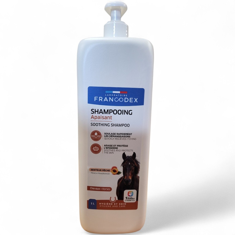 Shampooing Apaisant pour chevaux Francodex soin poil terne 1L