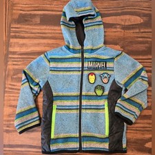 Marvel 4T Blue  Green Hoodie jacket Full Zipper Hulk Captain America Iron Man