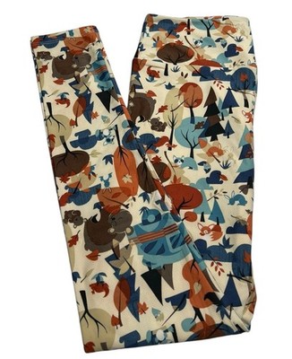 LuLaRoe Leggings OS One Size Animal FALL Autumn BLACK Bunny Bear Squirrel FOX