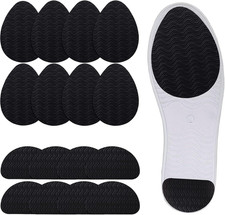 Syhood 16 Pcs Non-Slip Shoe Pads for Bottom of Shoes Rubber Self Black