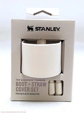 Stanley 30 oz Quencher Tumbler Boot with Straw Cover Pale Stone