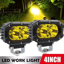 2x 4inch Yellow Led Cube Pods Work Light Bar Spot Driving Fog Lamp Offroad Suv 2x 4inch Yellow Led Cube Pods Work Light Bar Spot Driving Fog Lamp Offroad Suv