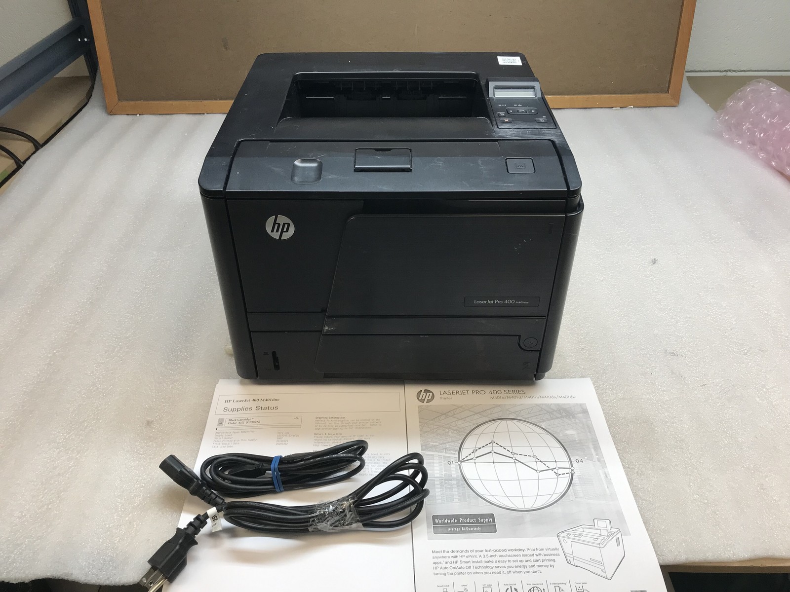 HP LaserJet Pro 400 M401dne Monochrome Laser Printer 97K pgs - Toner Very Low