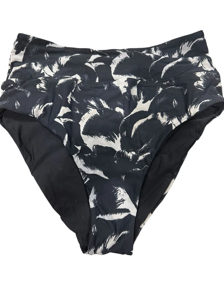 Lululemon atado a la marea fondo de baño blanco y negro reverso cintura alta pequeño Foto 2 de 4