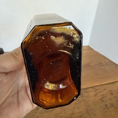 2 Antique Amber Glass Apothecary Bottles Pre-1930 Medicine Jar Vintage Metal Cap - Bild 14 von 14