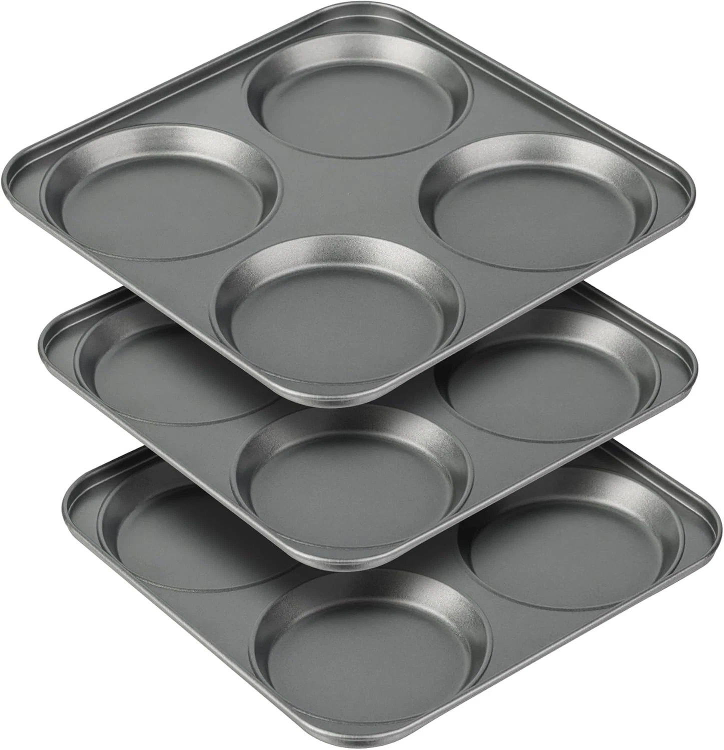 Muffin Top Pan, 4-Cup Hamburger Bun Pan, Large Whoopie Pies Pan, Non-Stick Bakew