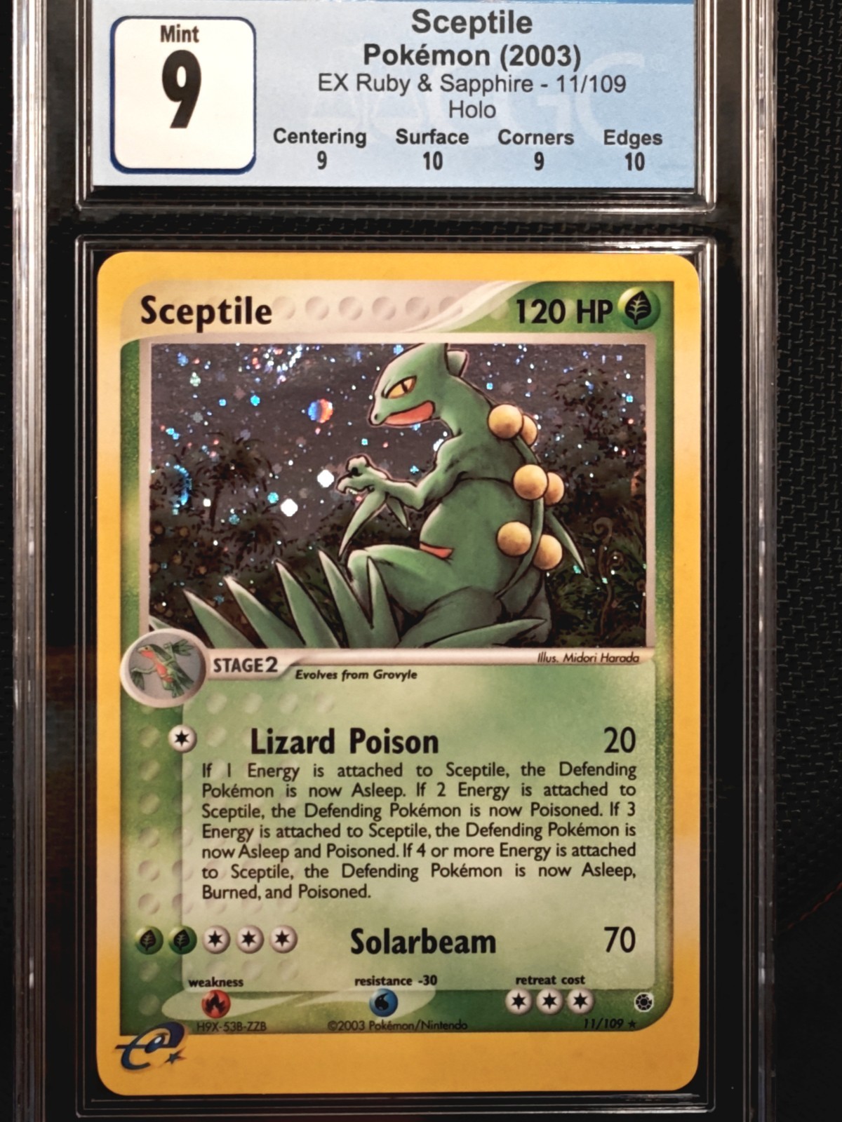 Sceptile 11/109 - Pokemon Ruby and Sapphire Holo - CGC 9/10/9/10