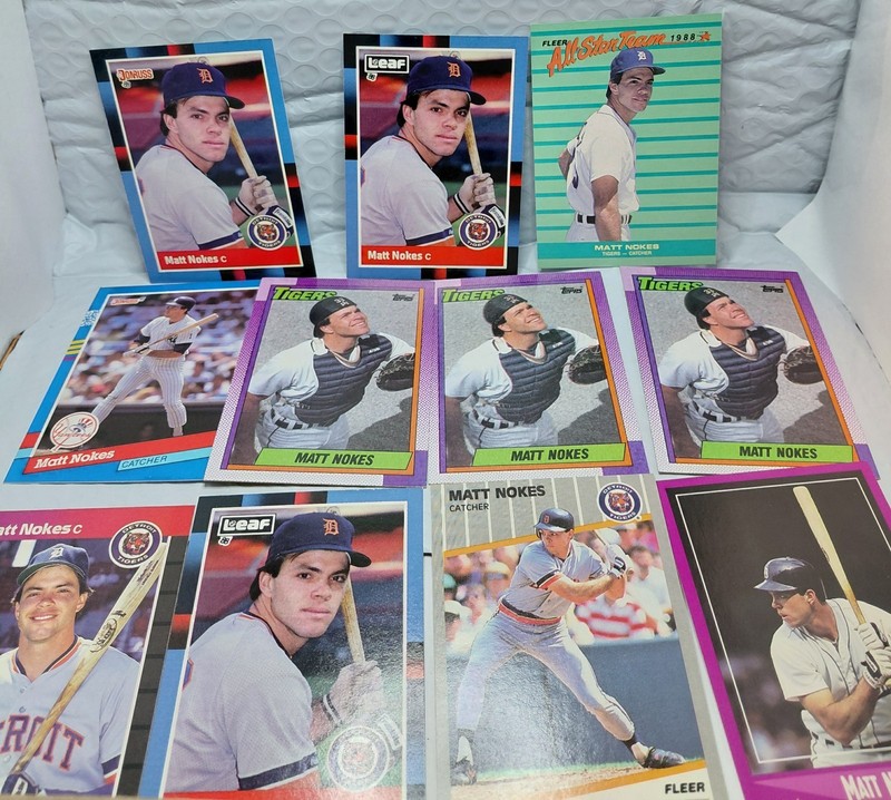 Matt Nokes Detroit Tigers Baseball Card Lot 10 Cards MLB