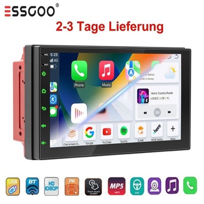 Apple Carplay Android 7'' Autoradio 2 DIN Bildschirm Bluetooth Mirror Link WinCE