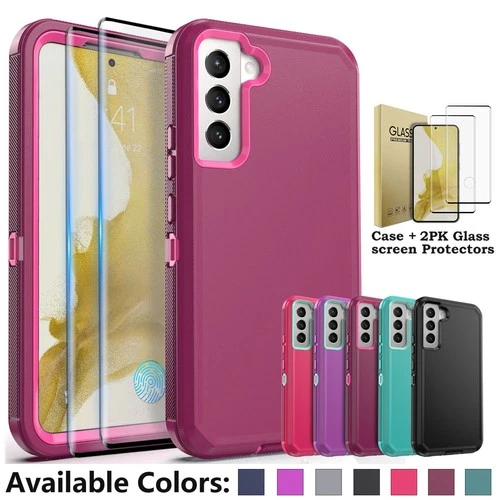 For Samsung Galaxy S22 5G Case, with 2 Screen Protector Heavy-Duty Rugged Cover