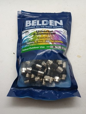 Belden PPC EX6XLPLUS RG6 COAX Coaxial Cable 25 Pack Compression Connectors