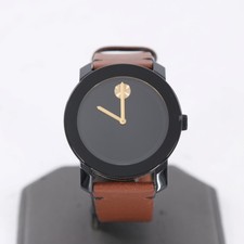 MOVADO 3600305 Bold Black Brown Leather 42mm Watch MB.01.1.29.6003 FPP011766 