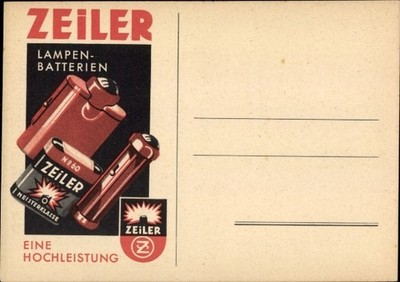 Postcard Zeiler Lamp Batteries, One High Performance, Order Card - 10941611