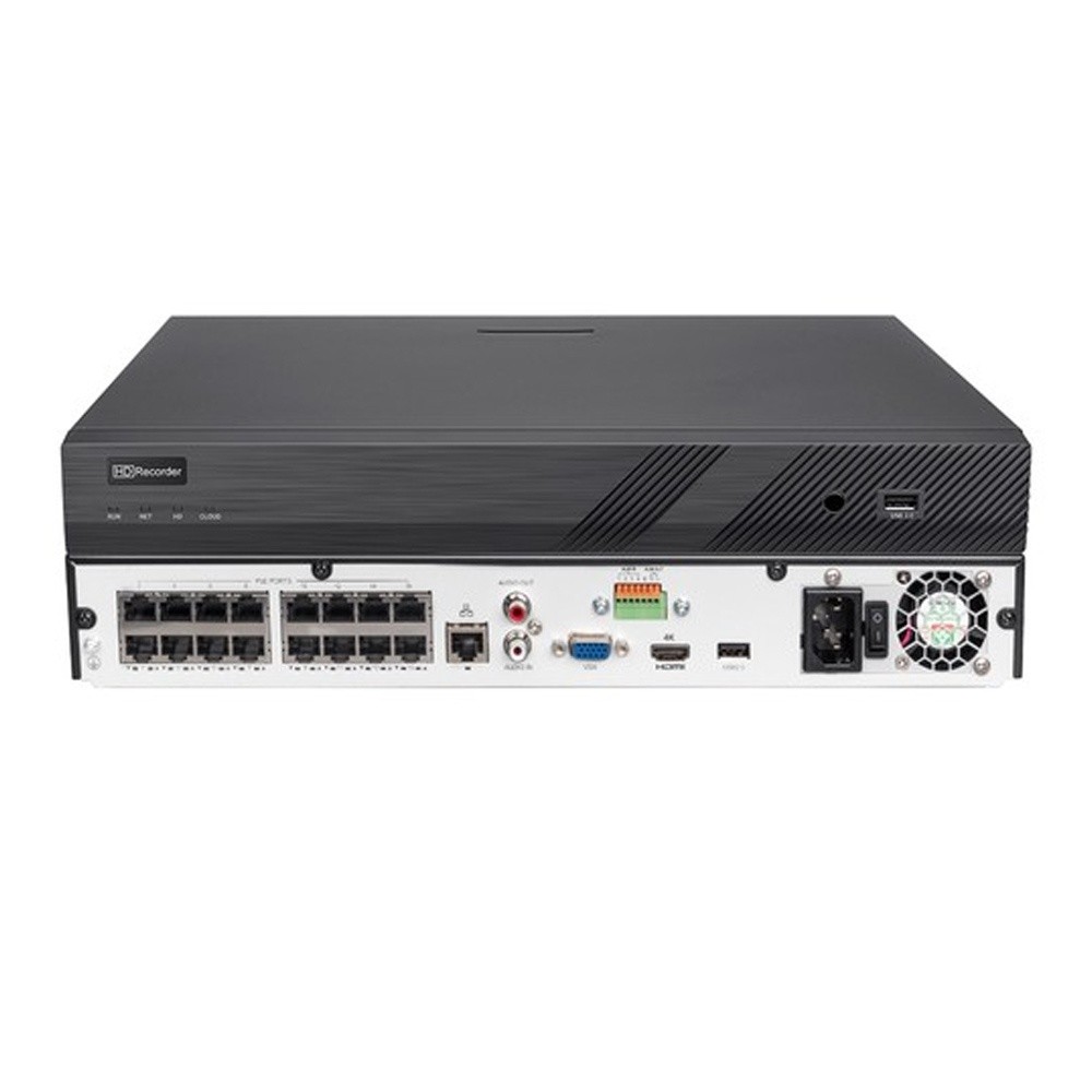 Vikylin NVR 4K 16CH 16POE Network Video Recorder H.265+ 2SATA for CCTV IP Camera