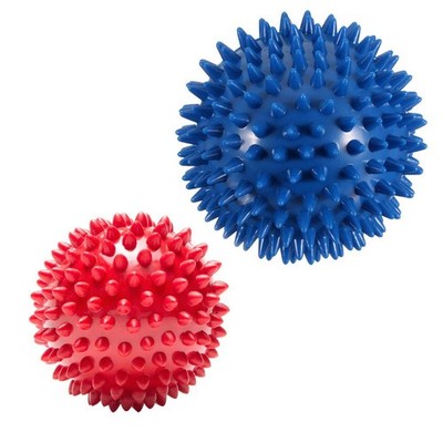 VORNNEX Pack of 2 Spiky Hard Massage Balls - 2 Count (Pack 1), Red/Blue 