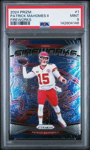 2024 PANINI PRIZM FIREWORKS #1 PATRICK MAHOMES II PSA 9