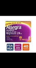 2 Pack Allegra Allergy Relief 180mg 40 Tablets 80 Total Fexofenadine