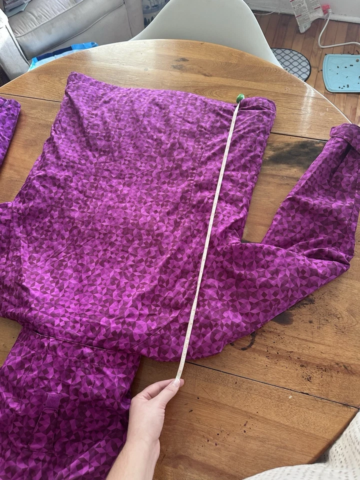 Columbia 女式滑雪外套 M 码紫色几何交换二合一保暖 — 第 3/4 张图片