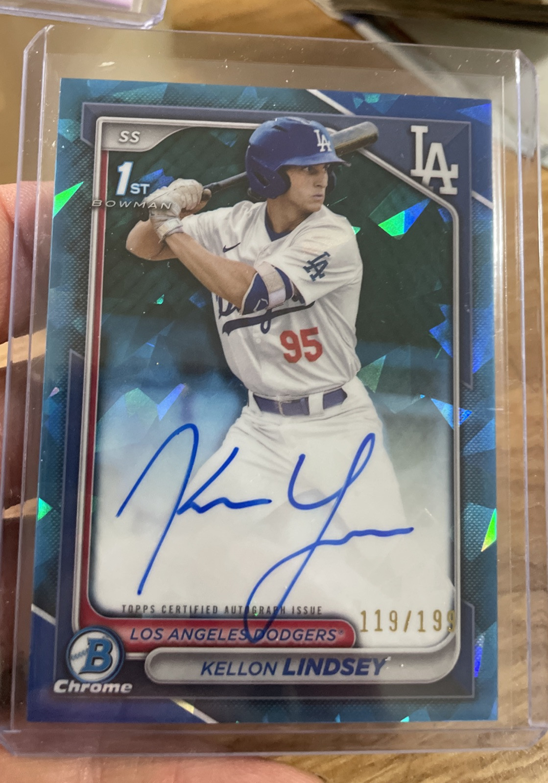 2024 Bowman Chrome Draft Sapphire Kellon Lindsey Blue Sapphire Auto #119/199