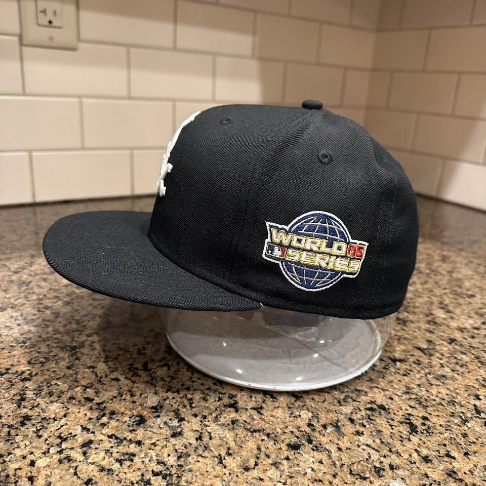 Vtg Chicago White Sox 2005 World Series Hat New Era 59FIFTY 7 3/8 Black Wool - Image 4 of 4