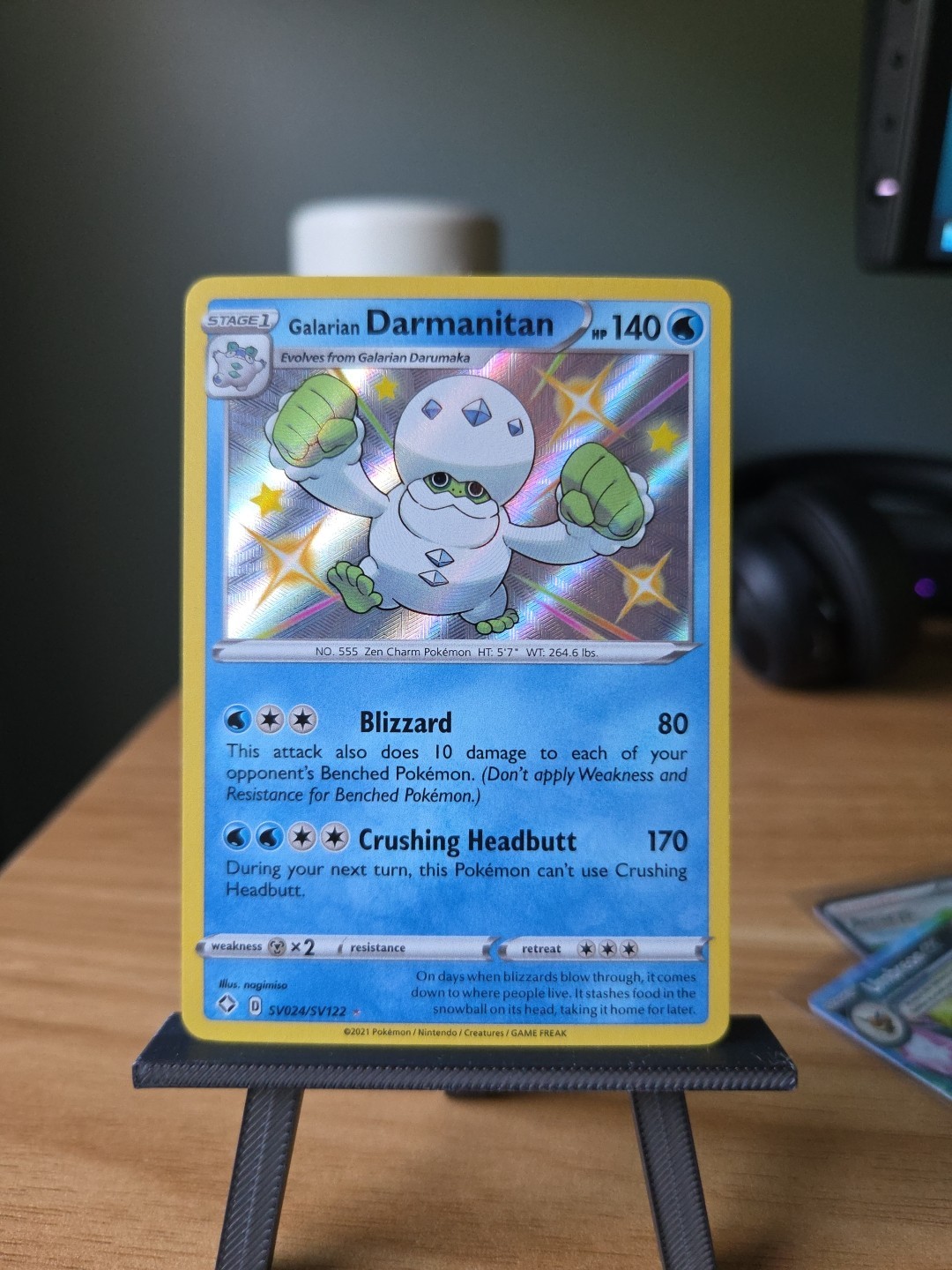 Galarian Darmanitan SHINY SV024/SV122 Shining Fates NM Holo Foil Rare Pokemon