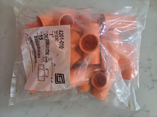Spears 4201-010 Tee Socket 1โ - CPVC SCH 40 (quantity of 15) Brand New Bag