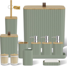 Bathroom Accessory Set - Sage Green Bathroom Set, 12PC Bathroom Accessories Set,