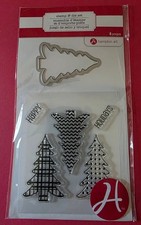 Hampton Art Christmas Tree Cling Stamp Die Set 7 pc