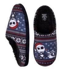 NEW Mens Large 11-12 Nightmare Before Christmas Slip On Slippers Jack  Zero