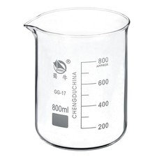 800ml Low Form Glass Beaker, 3.3 Borosilicate Graduated Lab Measuring Cups