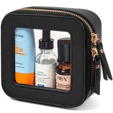 Clear Makeup Bags, TSA Approved Toiletry Bag with Zipper, Clear Makeup Organi...