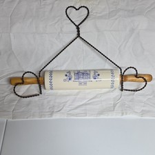 Vintage DART Ceramic Rolling Pin with Heart wire Holder Kanawha's Sweet Shop
