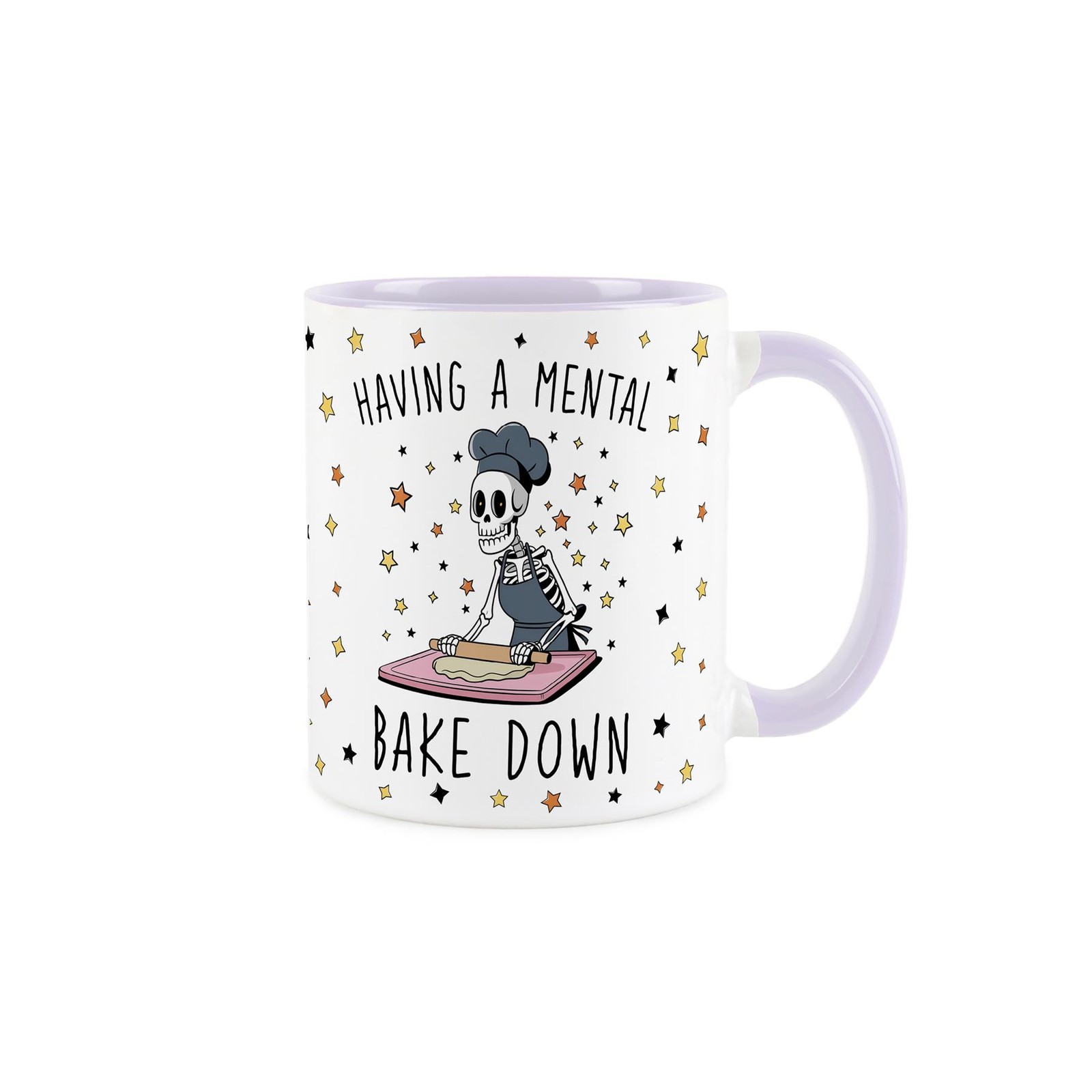 Mental Bake Down Mug - Novelty Lilac Ceramic Tea/Coffee Cup Gifts for Bakers