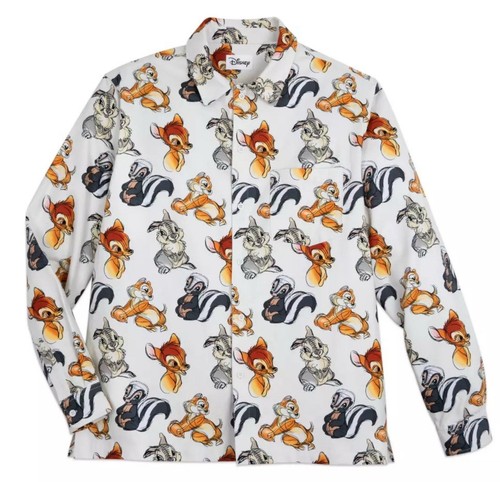 Disney Hemd Unisex Large Bambi and Friends Flanell Knopf Hundejacke Oversized
