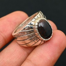 Black Onyx Ring 925 Sterling Silver Handmade-Statement Men's Ring All Size-BJ175
