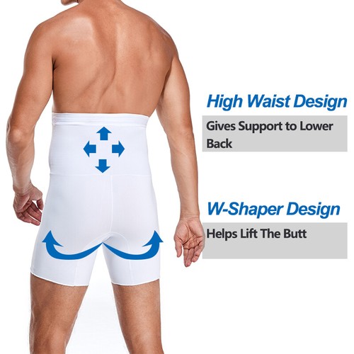 Mens Compression High Waist Boxer Shorts Belly Slim Body Shaper Sheath Pants US - 第 7/22 張圖片