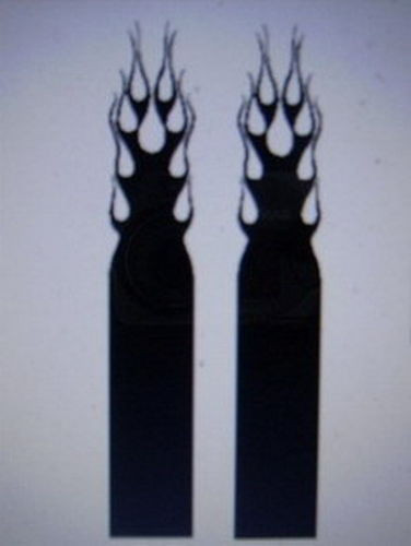 FLAME STRIPE #17 HOOD RACING STRIPE SET VINYL GRAPHIC DECAL SHORTER CAR TRUCK - Picture 1 of 2