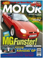 MOTOR Magazine November 1995 Ford Falcon EFII MGF Toyota Corolla Nissan Pulsar