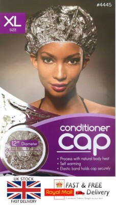 MS. REMI EXTRA LARGE CONDITIONING / HEAT PROCESSING CAP With Elastic Band SILVER