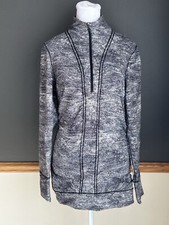 Lululemon Cypress Kiss 1/2 Zip Rush Jacquard Black White Size 8