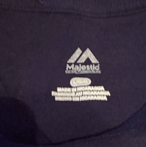 Milwaukee Brewers Camicia Uomo Grande Majestic Blu Camicia Manica MLB Nuova con etichette - Foto 4 di 8