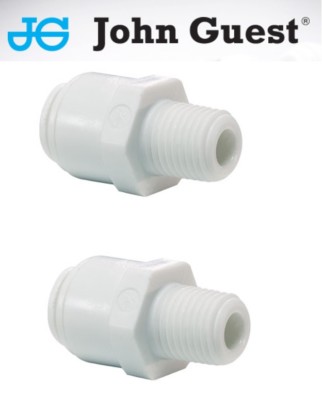 2 X John Guest 6mm  MI x 1/4'' Speed Fit Push Connection  CI010822W PI010822S