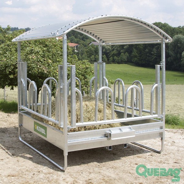 Viereckraufe Mit Palisadenfressgitter Futterraufe Heuraufe FüR Rinder Pferde-image