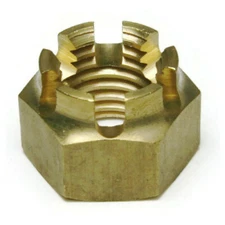 Brass Castle Nuts - Brass Castellated Nuts Used With A Cotter Pin - Select Size