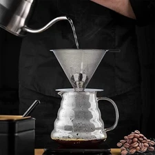 Premium Honey Comd Stainless Steel Pour Over Coffee Dripper 1-2 Cup(Bulk 3 Sets)