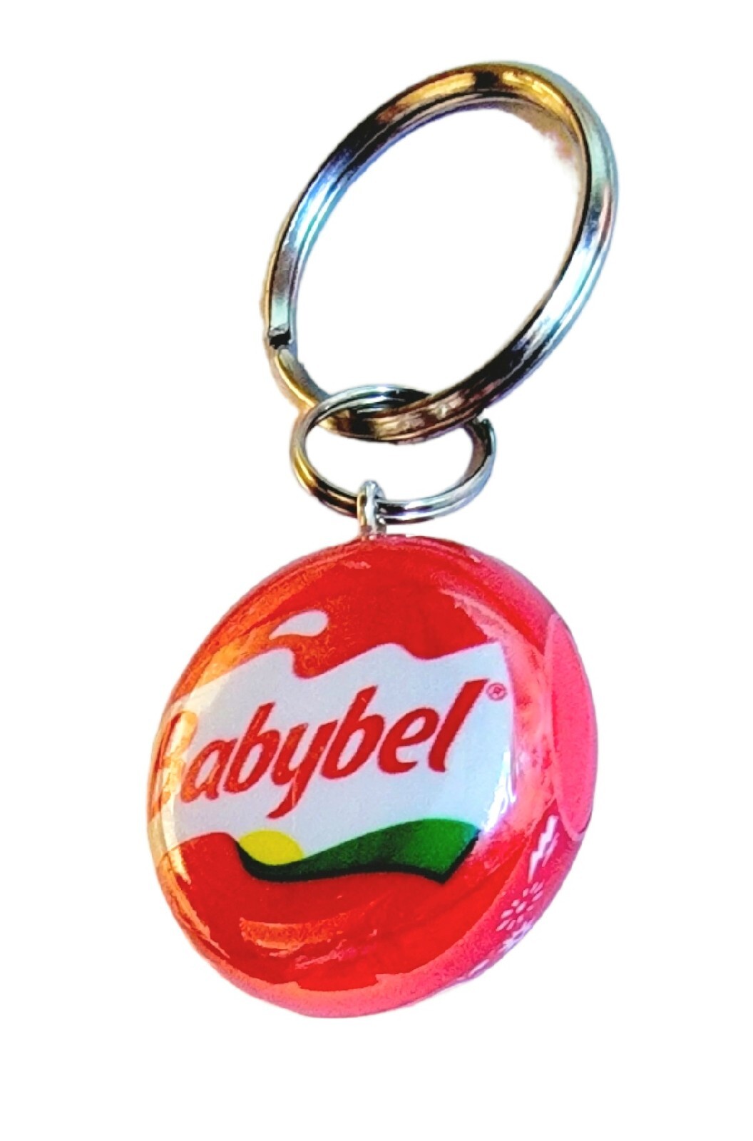 Babybel Cheese Keychain Faux Miniature Red Round Cheese Wheel Keyring eBay