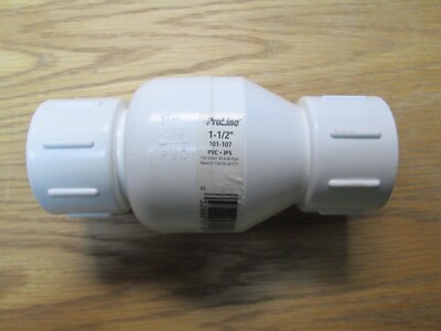 ProLine 101-107 PVC Check Valve, Threaded, White, Schedule 40, 1-1/2 In ...