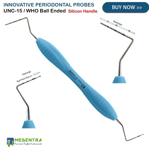 Dental Periodontal Probes UNC15, WHO Ball Ended BPE Probe Markings Color Coated eBay